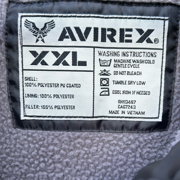 AVIREX Black Nylon Aviation Bomber Jacket | Size XXL - Picture 5 of 8